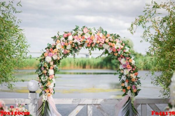 wedding arch made of fresh flowers for the ceremony