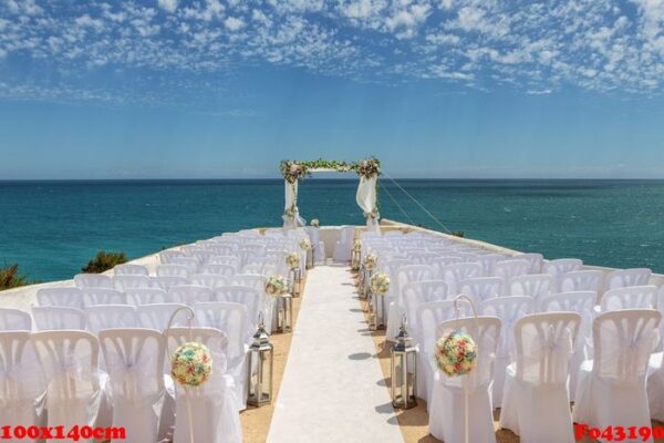 wedding decorations on rock nossa senhora armacao de pera.