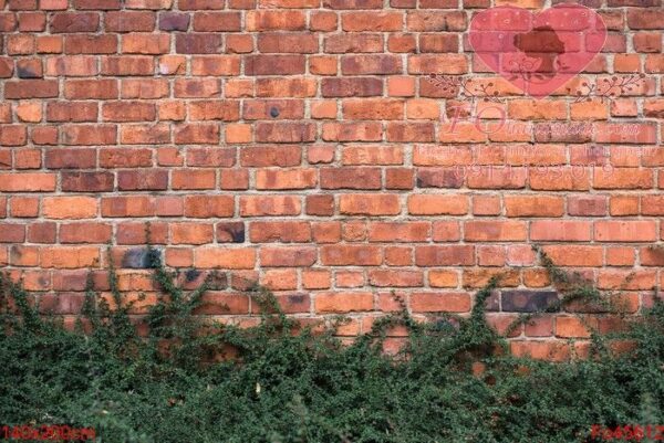 red brick wall and bushes in park