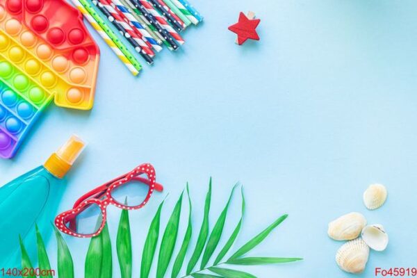 summer background mood, tropical leaf, sun glasses, seashells, f