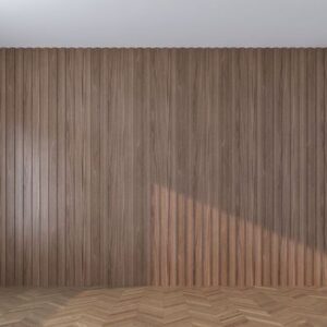 blank wooden wall on wooden floor. 3d rendering