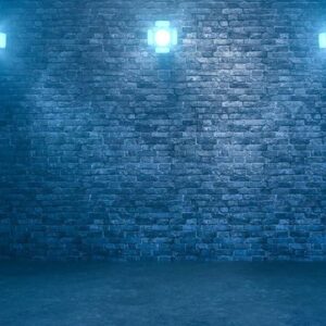 empty brick wall with spotlights. 3d rendering