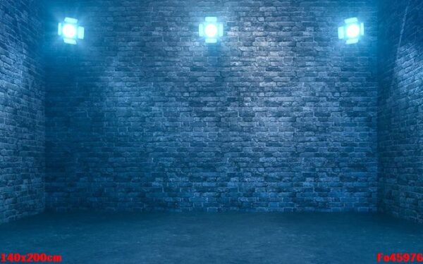 empty brick wall with spotlights. 3d rendering