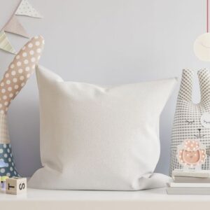 mockup pillow in the children's room on light blue colors wall background.