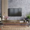 mockup a tv in modern living room with armchair and plant on concrete wall background.