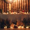 wonderful interior of table for newlyweds table in rustic style with natural decor