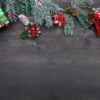 beautiful christmas decoration on old black wood background