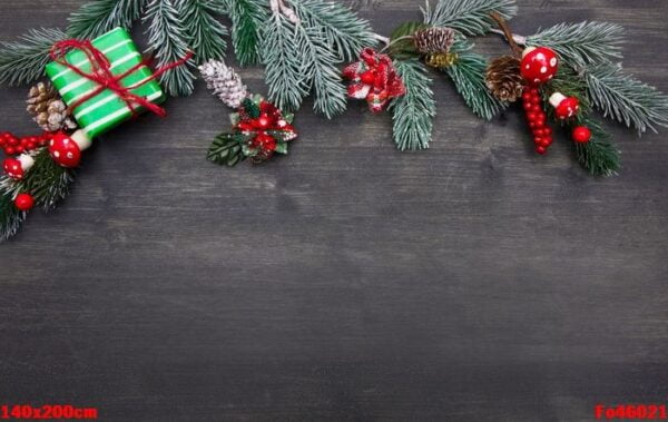 beautiful christmas decoration on old black wood background