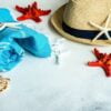 straw hat and marine decoration