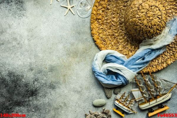 straw hat and marine decoration