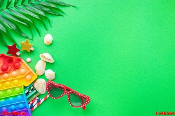 summer background mood, tropical leaf, sun glasses, seashells, f