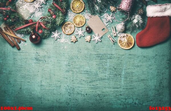 christmas concept, christmas decoration, top view, toned, with place for text