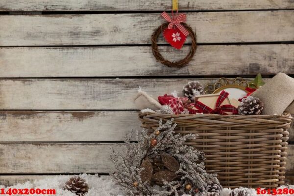 hanging wreath with basket full of decoration