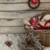 hanging wreath with basket full of decoration