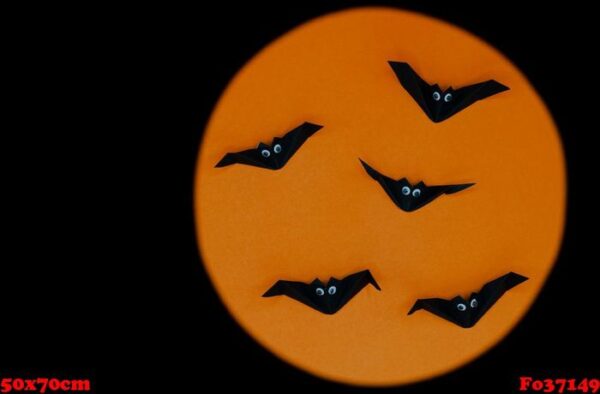 the halloween origami (or paper folding) of bats isolated on ora