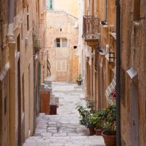 old street of valletta. malta