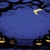 illustrations halloween background with pumpkin in silhouette