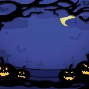 illustrations halloween background with pumpkin in silhouette