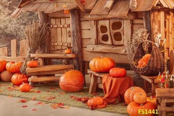 fairytale,oak,house,,interior,decor,,autumn,background,with,pumpkins.