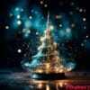 abstract christmas tree with blurred shiny lights and decorations ai generated image