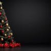 christmas background with christmas tree. illustration ai genera