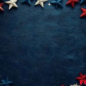 decorated blue background with red, white, and blue stars for a festive celebration