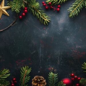 christmas paper background with pine branches