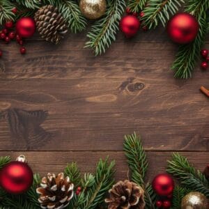 christmas paper background with pine branches