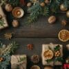 rustic christmas gifts wrapped with natural elements