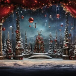 enchanted holiday backdrop. generative ai