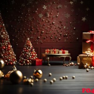 christmas background with new year's toys and gifts generative ai