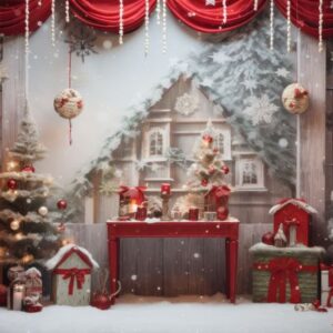 adorable christmas backdrop featuring charming. generative ai