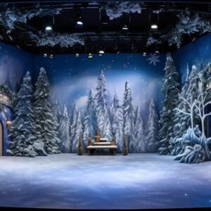 a panoramic view of the nutcracker ballet stage, christmas image