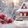 winter scenery, merry christmas background, copy space, greeting card