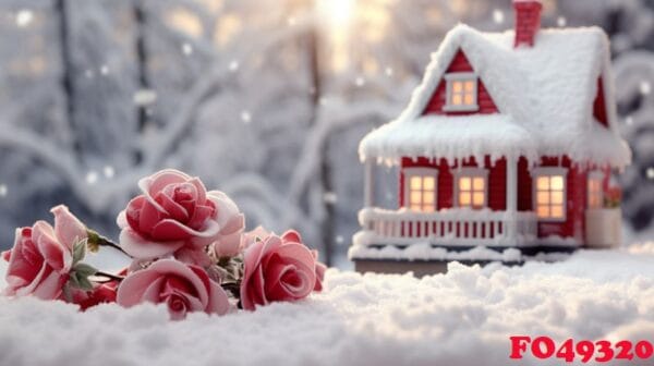 winter scenery, merry christmas background, copy space, greeting card