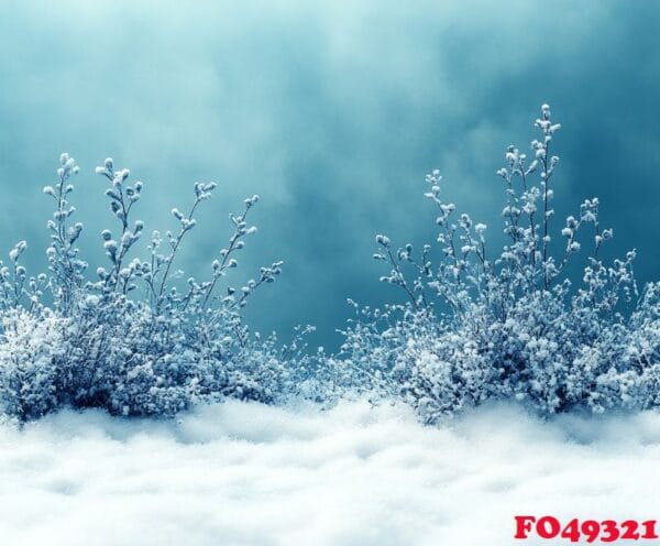 winter themed background with soft, snowy textures and a blank c