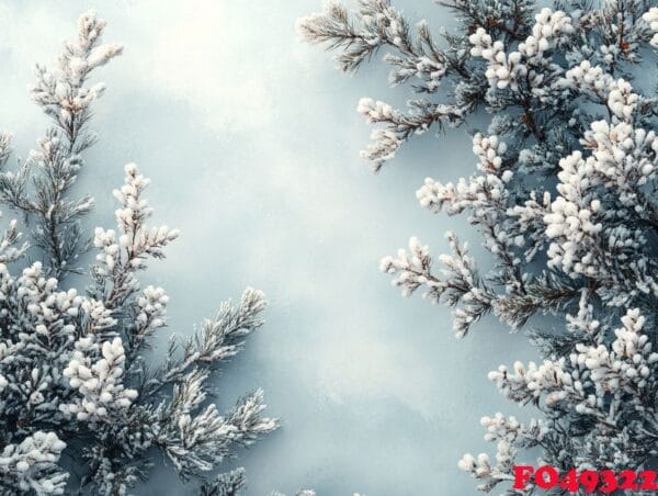 winter themed background with soft, snowy textures and a blank c