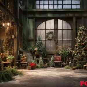 generative ai, christmas interior rural background, santa claus