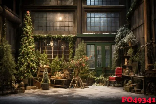 generative ai, christmas interior rural background, santa claus
