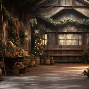 generative ai, christmas interior rural background, santa claus