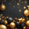 happy new year background with golden stars and decorations