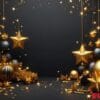 happy new year background with golden stars and decorations