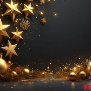 happy new year background with golden stars and decorations