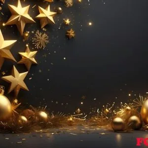 happy new year background with golden stars and decorations