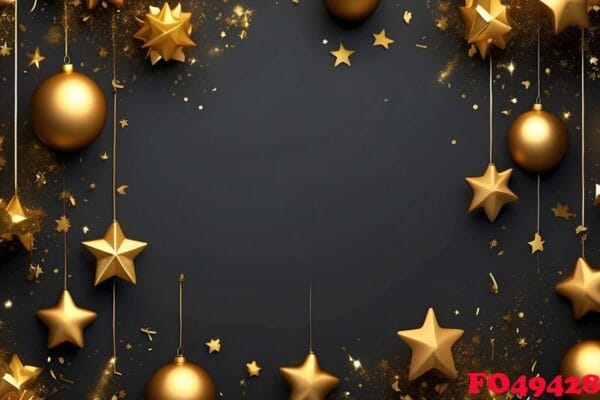 happy new year background with golden stars and decorations