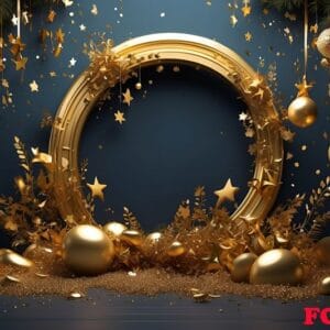 happy new year background with golden stars and decorations