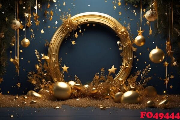 happy new year background with golden stars and decorations