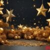 happy new year background with golden stars and decorations