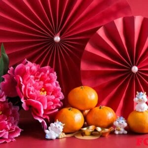 chinese new year of the dragon festival concept. mandarin orange