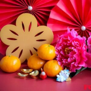 chinese new year of the dragon festival concept. mandarin orange